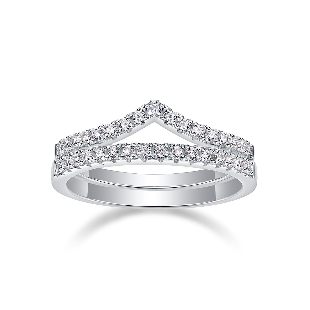Crown Diamond Ring – Elegant Moissanite Silver Ring for Women