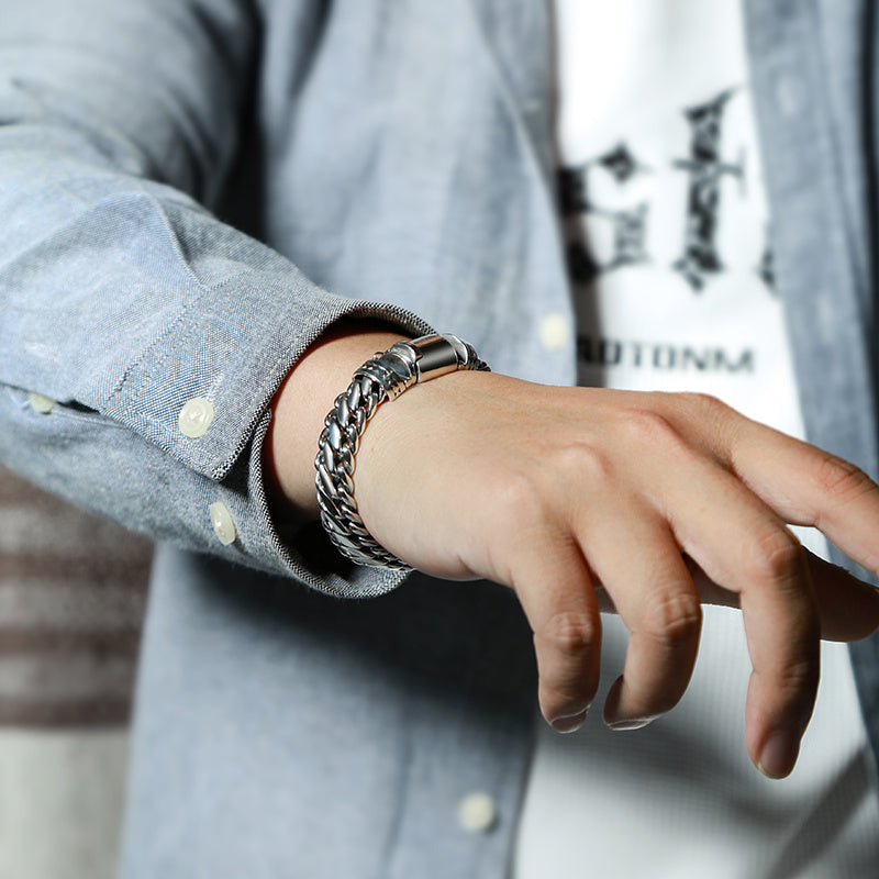 925 Silver Industrial “Sense” Bracelet – Men’s Heavy Luxury | T&P Core Line