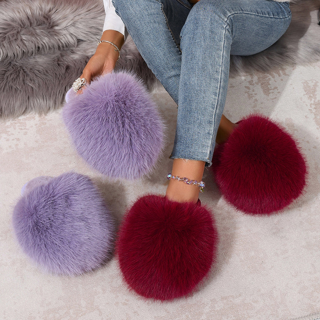 T&P Fluffy Fur Slippers – WOMEN Cozy Home Slippers
