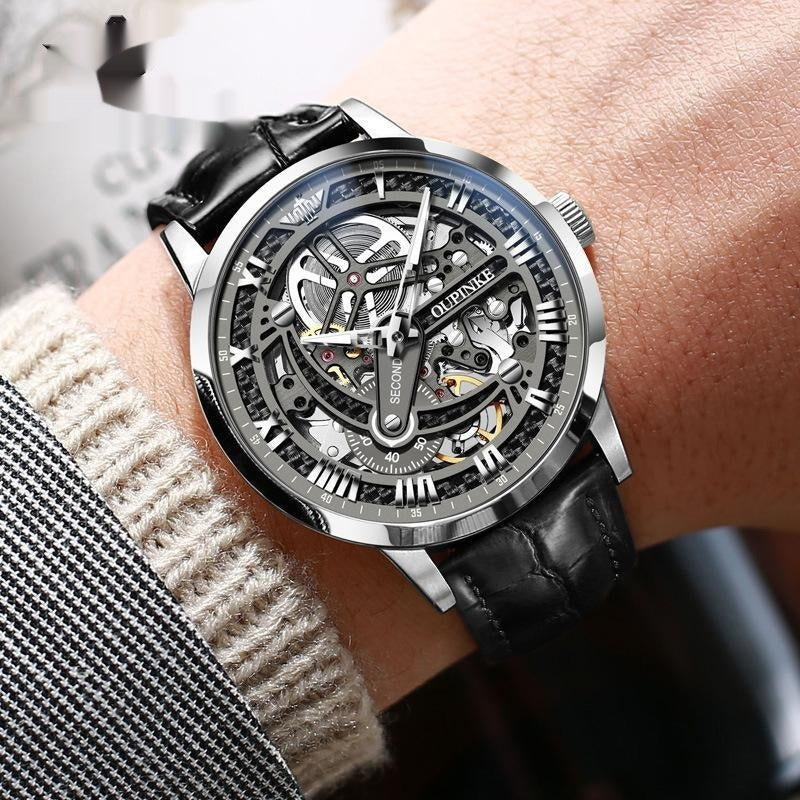 Luxury Automatic Mechanical Skeleton Watch – Men’s High-End Timepiece