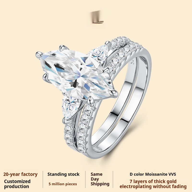 Moissanite Marquise Cut Ring – Luxury Engagement & Anniversary Jewelry