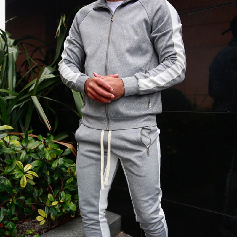 T&P WinterTrack Hoodie Set | Men’s Warm Sportswear Set with Stripe Design