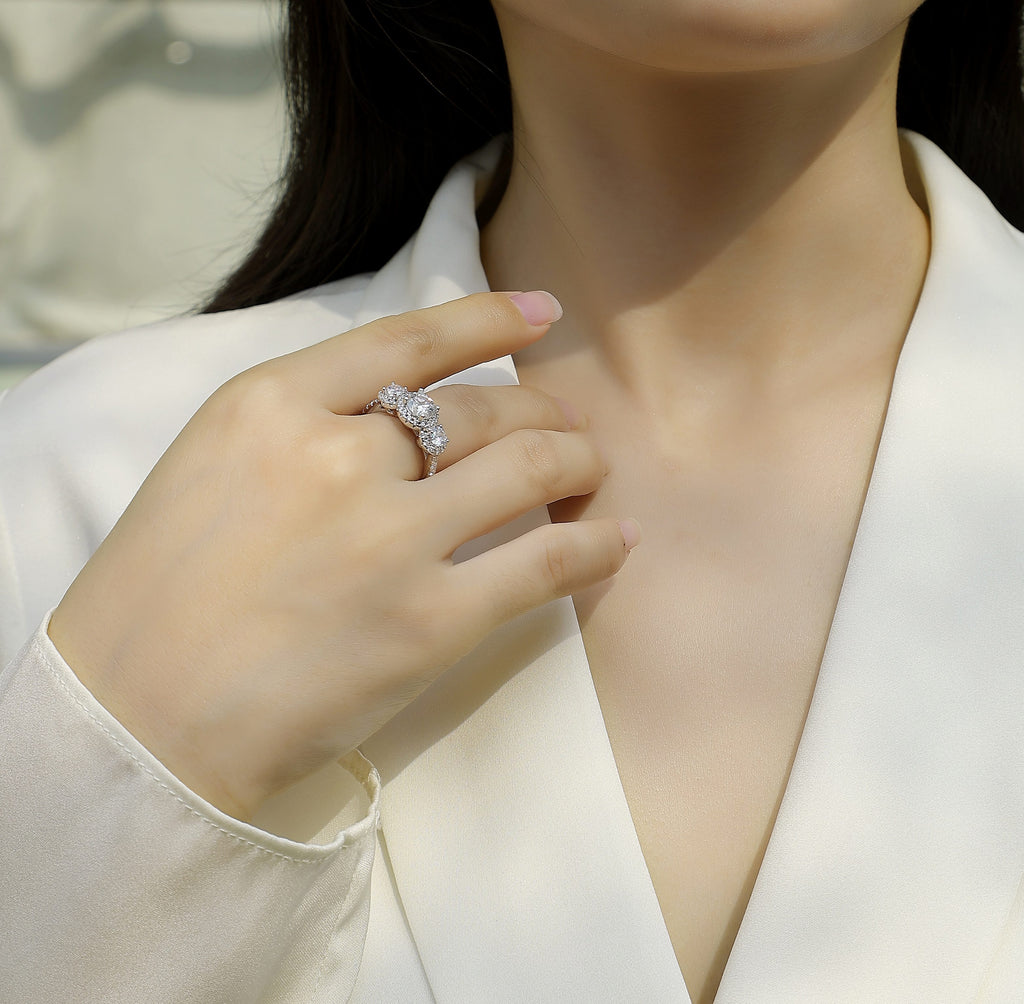 1 Carat Moissanite S925 Silver & Platinum Ring – Eternal Grace Edition | T&P Premium Collection