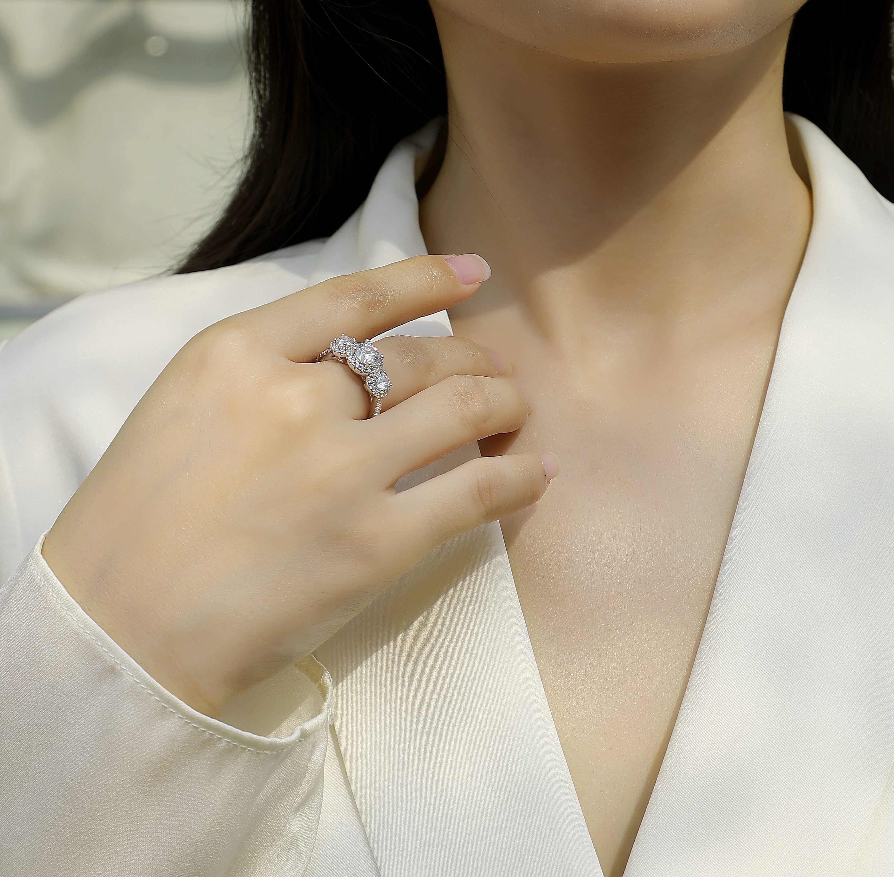 1 Carat Moissanite S925 Silver & Platinum Ring – Eternal Grace Edition | T&P Premium Collection