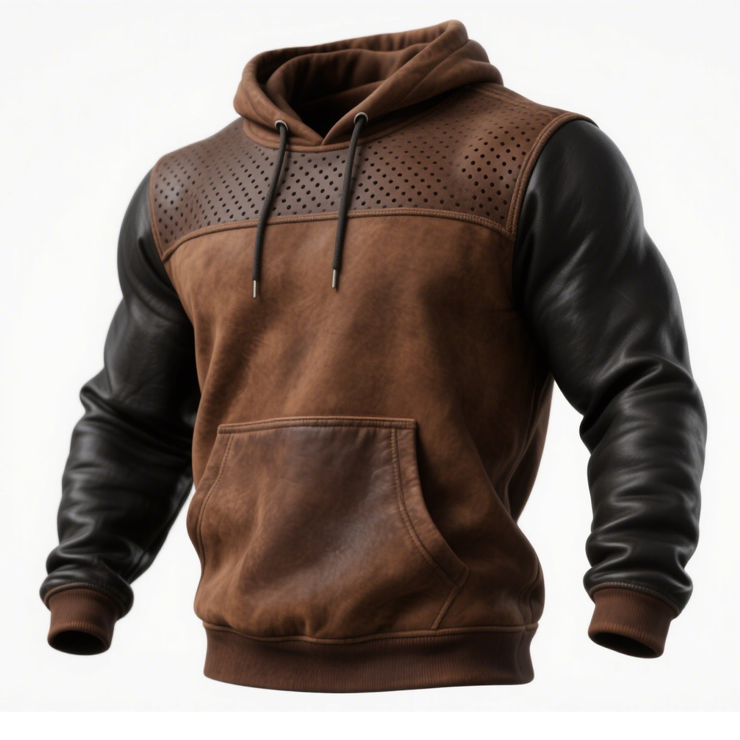 T&P Power Street Edition | Retro Leather Hooded Sweatshirt