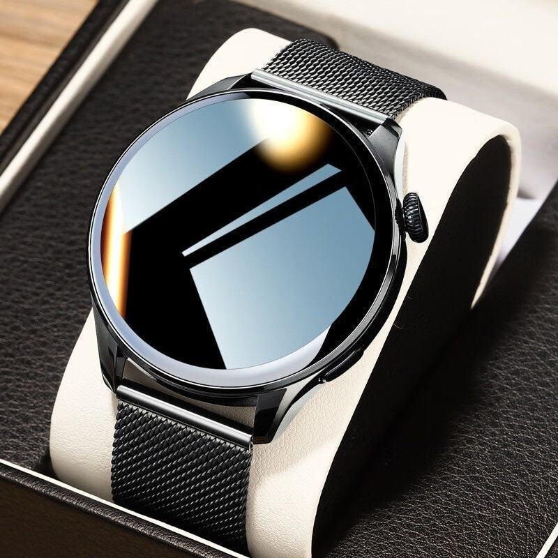 T&P BlackSteel Smart Watch – Bluetooth Call & Health Monitoring Watch