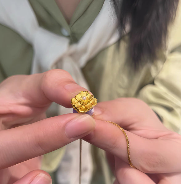 Luxury S925 Silver Enamel Blossom Rose Pendant Necklace – Elegant Women’s Jewelry Gift