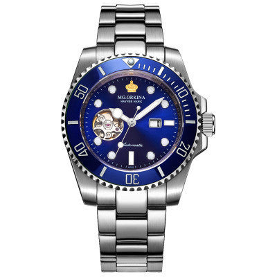 T&P Diver Mechanical Automatic Watch | Open-Heart Stainless Steel Edition