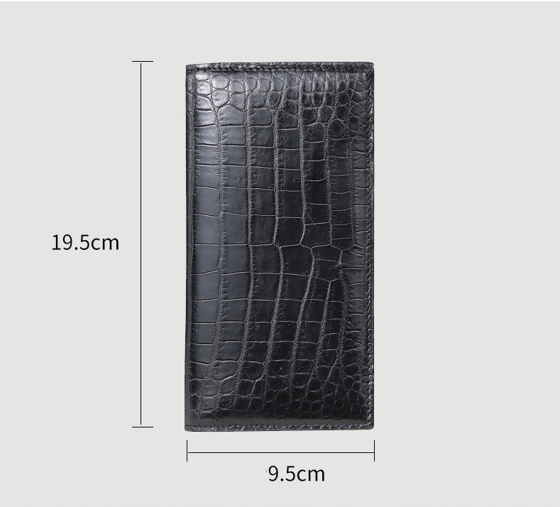 Luxury Men’s Long Leather Wallet – Crocodile Style | Business & Travel