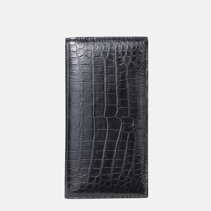 Luxury Men’s Long Leather Wallet – Crocodile Style | Business & Travel