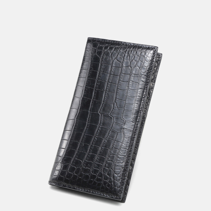 Luxury Men’s Long Leather Wallet – Crocodile Style | Business & Travel