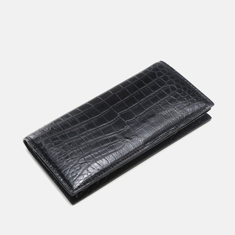 Luxury Men’s Long Leather Wallet – Crocodile Style | Business & Travel