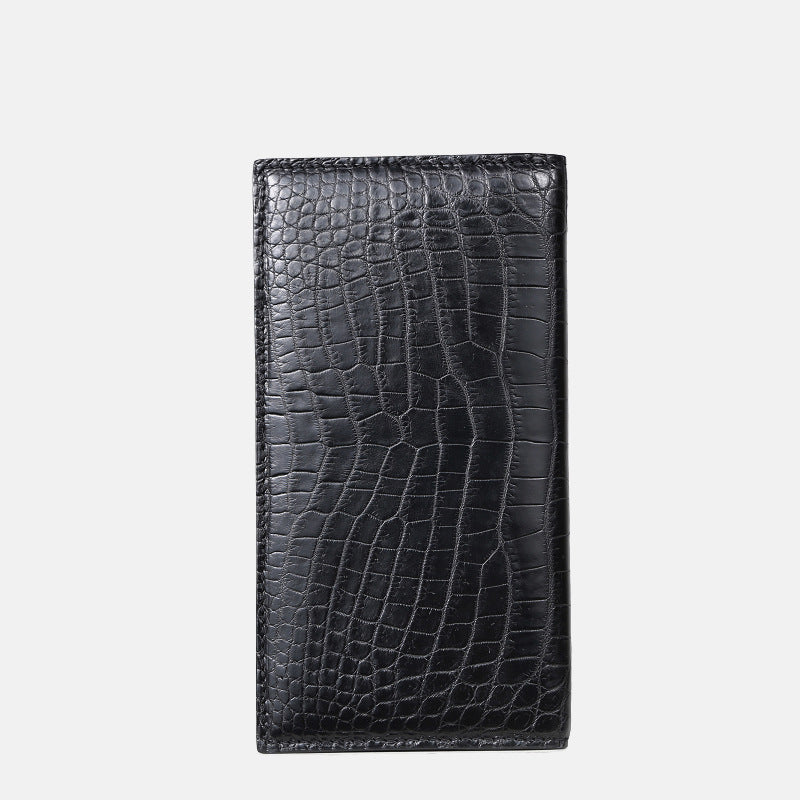 Luxury Men’s Long Leather Wallet – Crocodile Style | Business & Travel