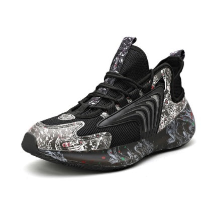 T&P MarbleWave Art Sneakers – Futuristic Marble-Design Running Shoes