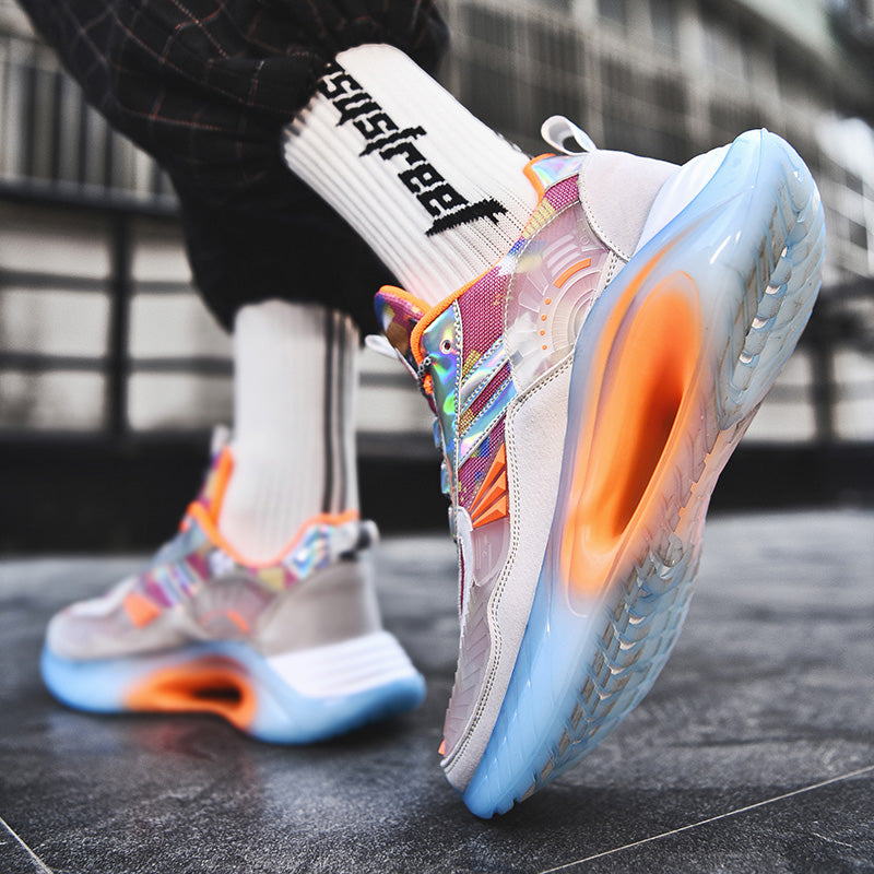 T&P PulseGlow Sneakers – Basketball Style Street Sneakers with Translucent Sole