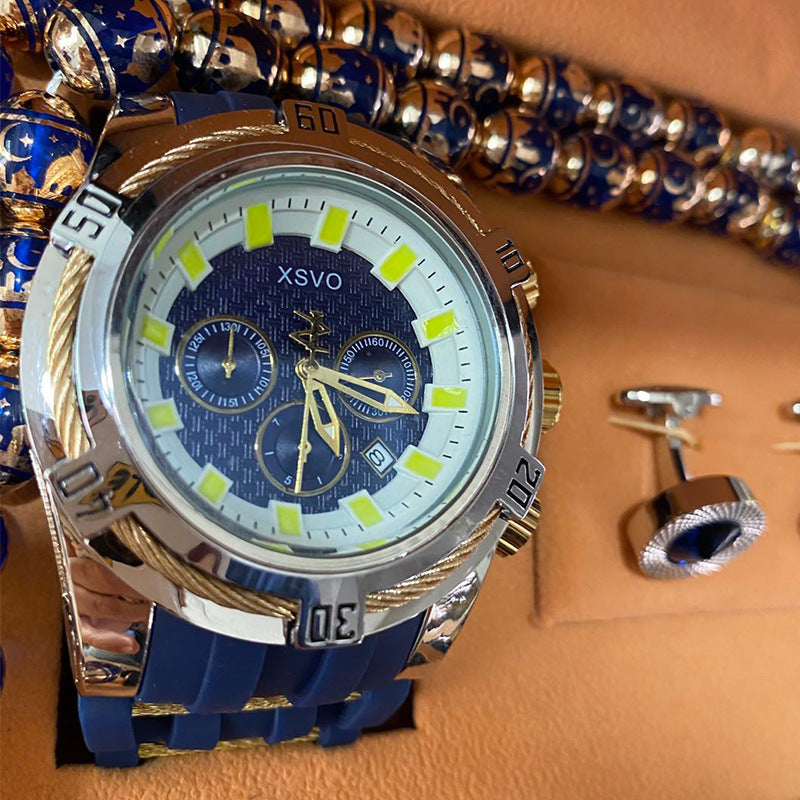 Luxury Men’s Gift Set – Watch, Cufflinks, Pen & Rosary in Premium Box