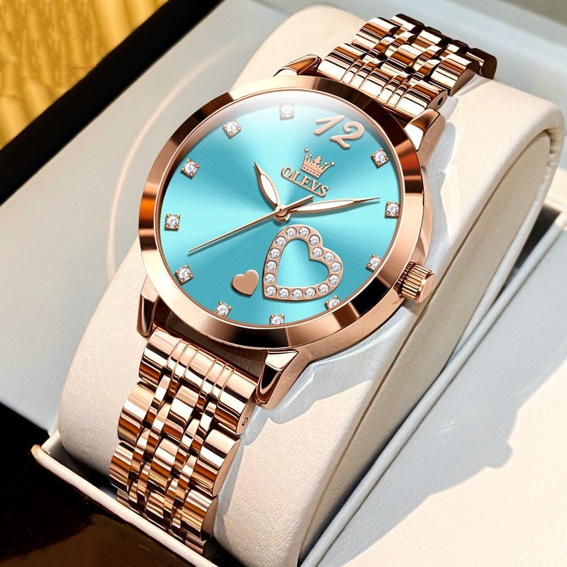 Elegant Heart Rose Gold Women’s Watch | T&P Luxury Store