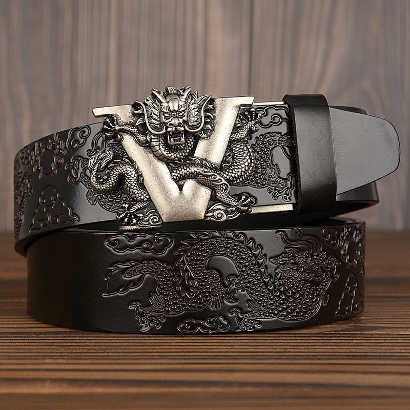 Men’s Dragon Buckle Leather Belt – Exclusive Luxury Edition