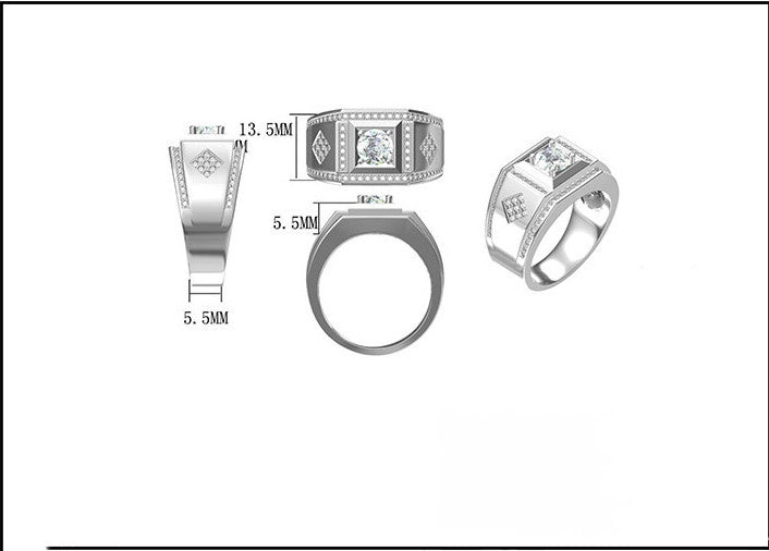 S925 Silver Gemstone Men’s Ring – Executive Power Edition | T&P Men’s Collection