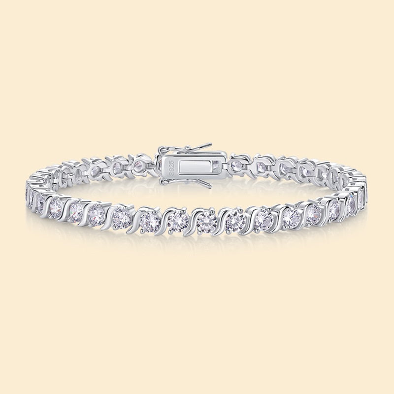 Elegant S925 Sterling Silver Tennis Bracelet – Luxury Women’s Jewelry with Certificate