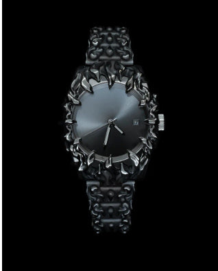 Luxury Gothic Flame Collector’s Watch – Avant-Garde Stainless Steel Statement Timepiece