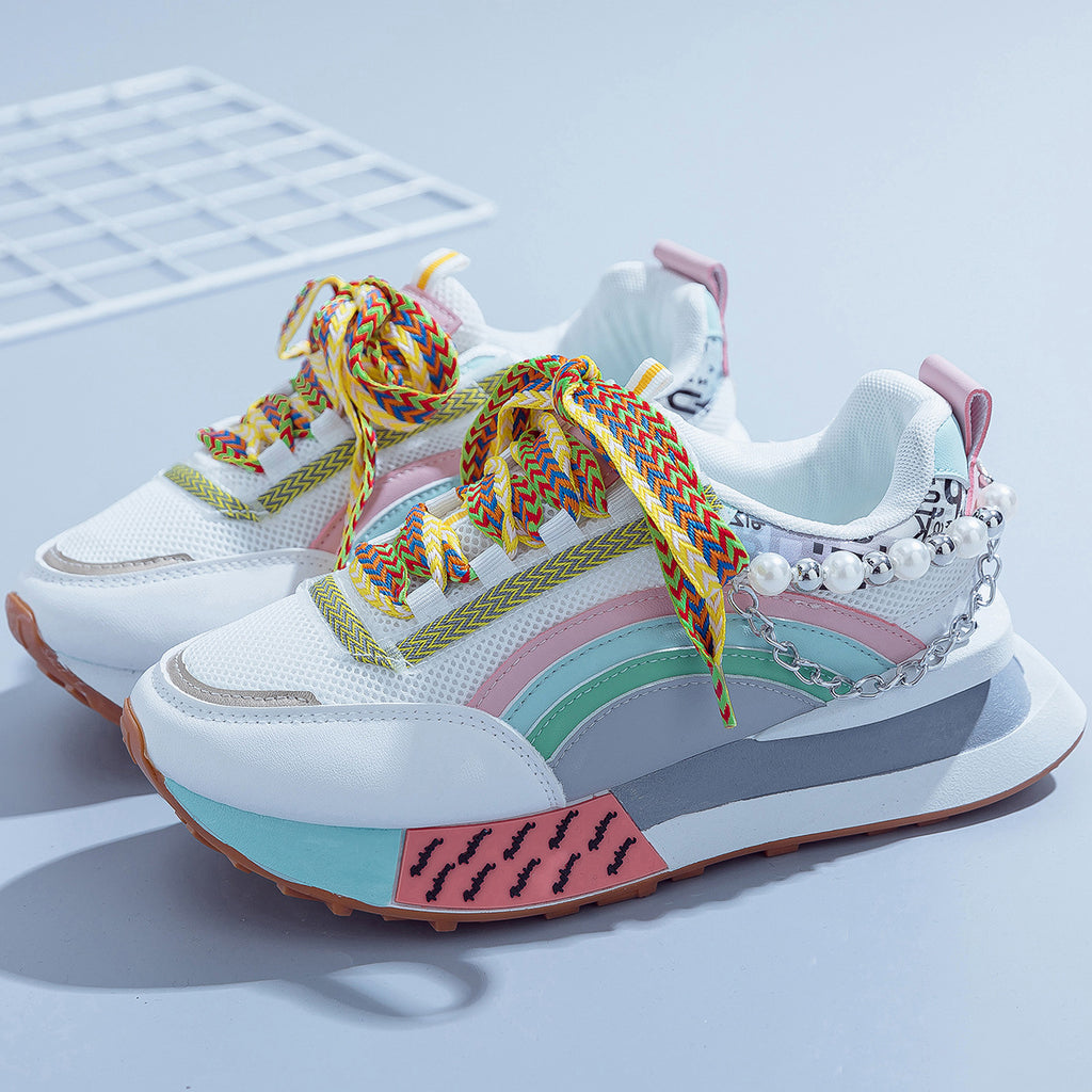 T&P CrystalMotion Sneakers – Women’s Shiny Chunky Street Sneakers