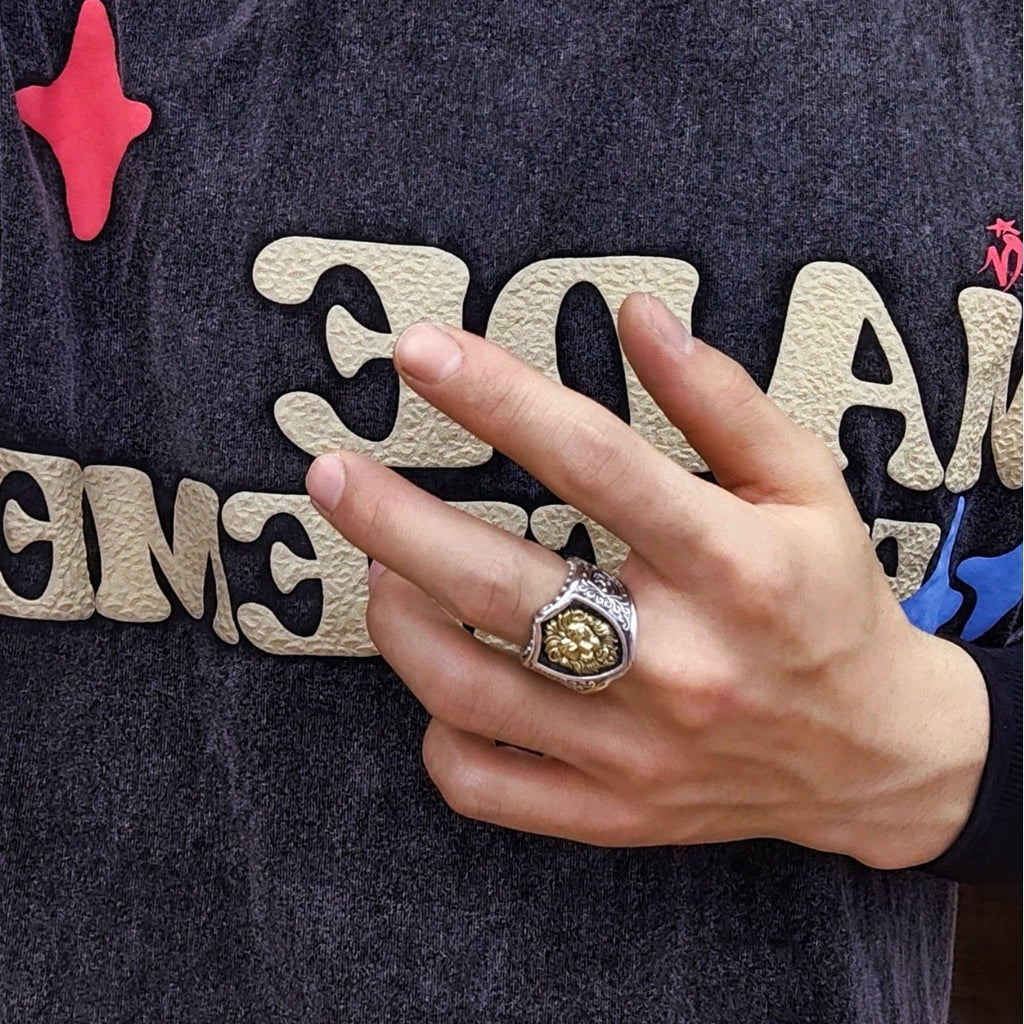 925 Silver Lion Crest Ring – Royal Power Emblem for Men | T&P Men’s Vault