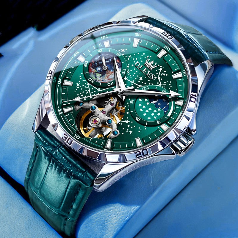 Luxury Starry Sky Skeleton Watch – Automatic Mechanical Waterproof Timepiece