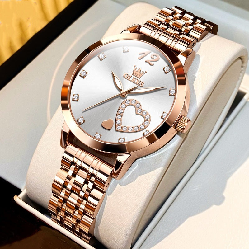 Elegant Heart Rose Gold Women’s Watch | T&P Luxury Store