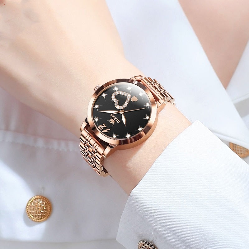 Elegant Heart Rose Gold Women’s Watch | T&P Luxury Store