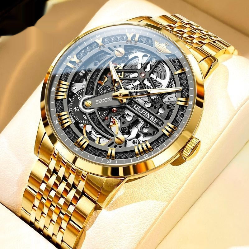 Luxury Automatic Mechanical Skeleton Watch – Men’s High-End Timepiece