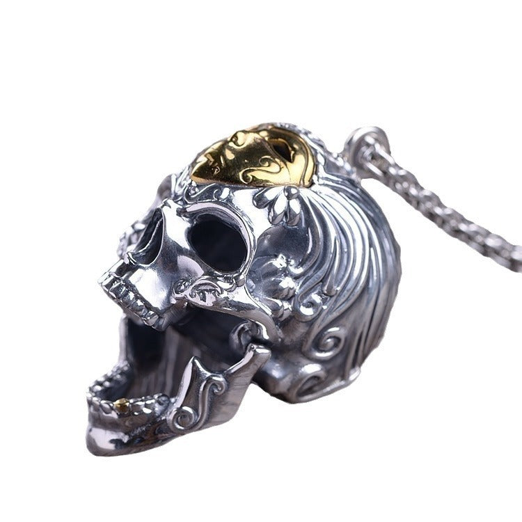 Golden Mask Skull Pendant – 925 Silver Men’s Luxury Necklace | T&P Men’s Collection