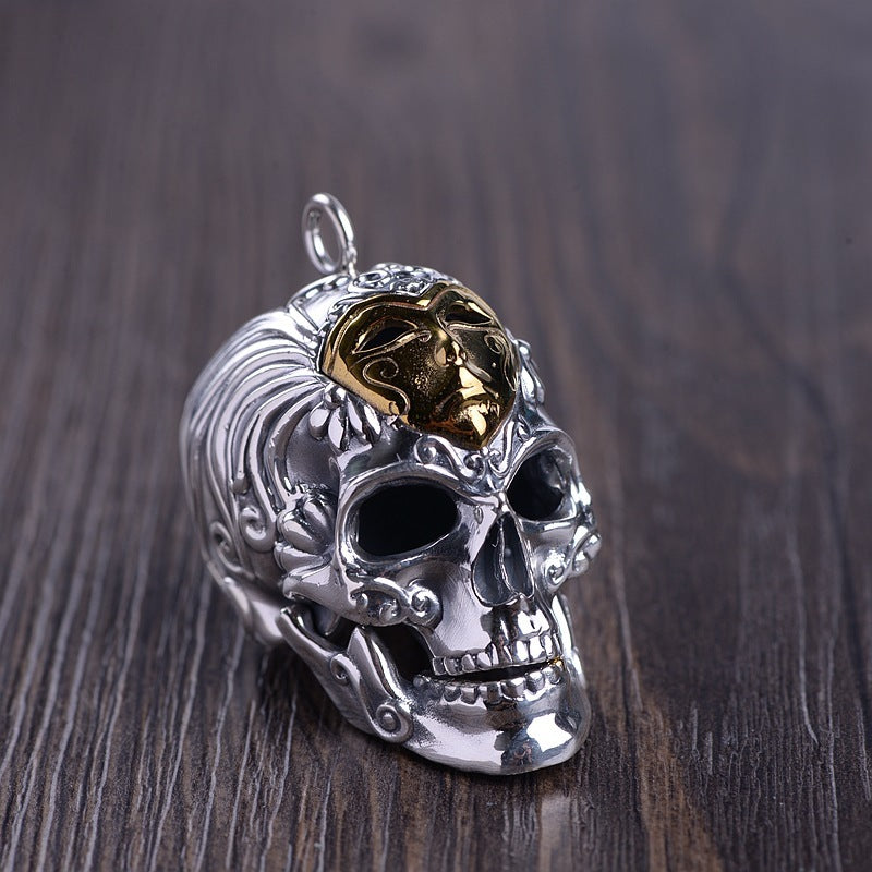 Golden Mask Skull Pendant – 925 Silver Men’s Luxury Necklace | T&P Men’s Collection