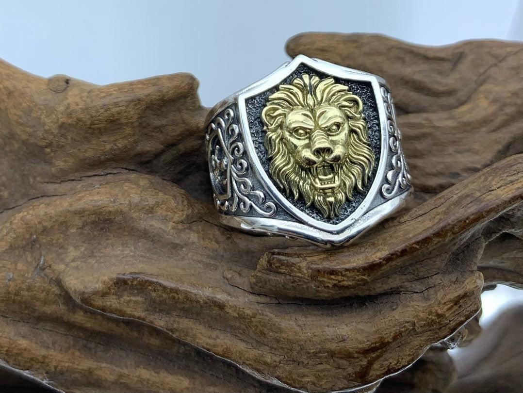 925 Silver Lion Crest Ring – Royal Power Emblem for Men | T&P Men’s Vault