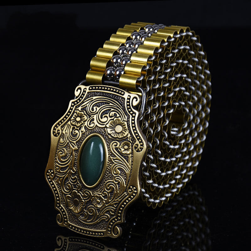 Men’s Stainless Steel Self-Defense Belt – Dragon Buckle Edition