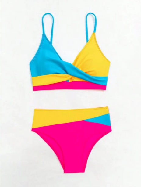 T&P ColorFusion Bikini – High-Waist Color Block Swimsuit
