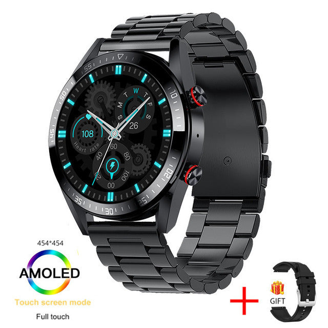Luxury Stainless Steel Smartwatch – Bluetooth Call, Music, Fitness & Health Tracking