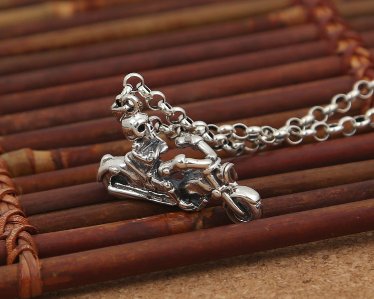925 Silver Skull Rider Pendant – Biker Freedom Necklace | T&P Men’s Vault