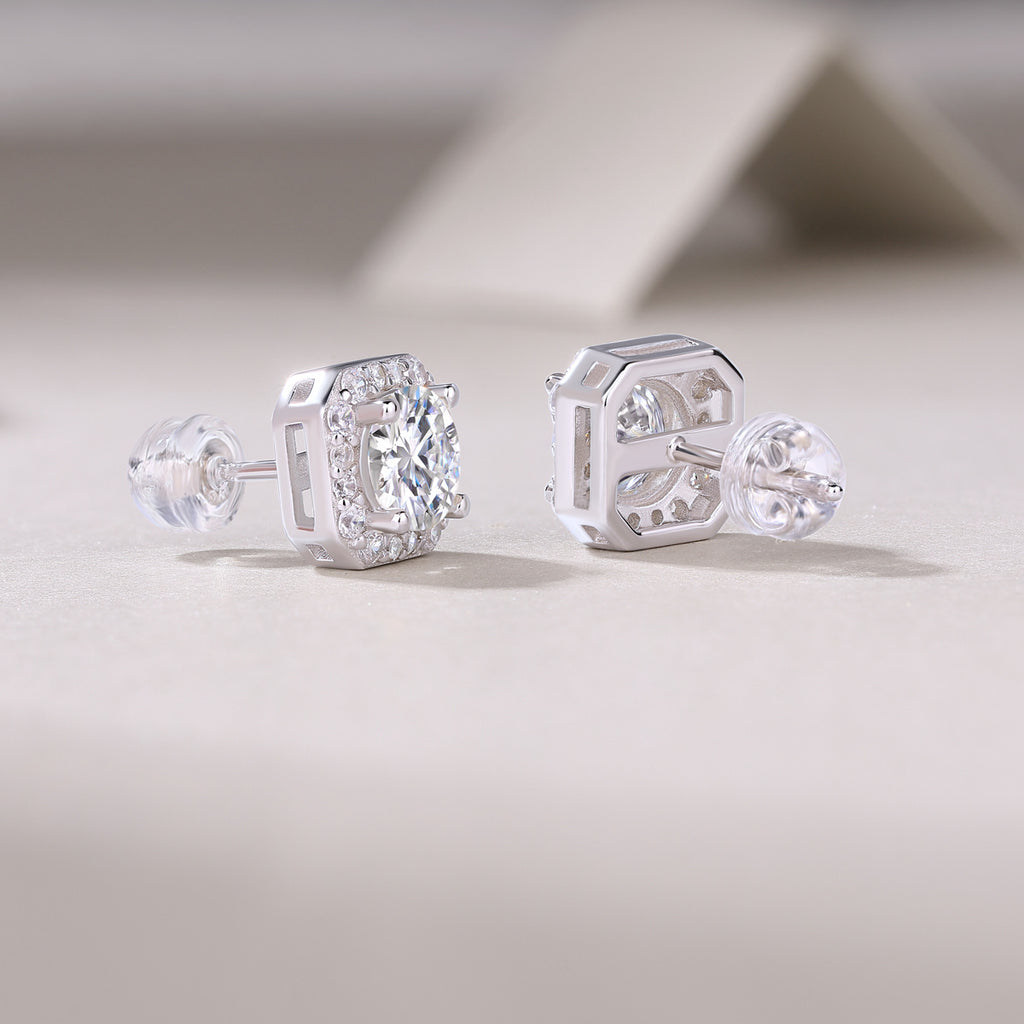 Luxury Moissanite Stud Earrings – Diamond Shine Elegance for Women
