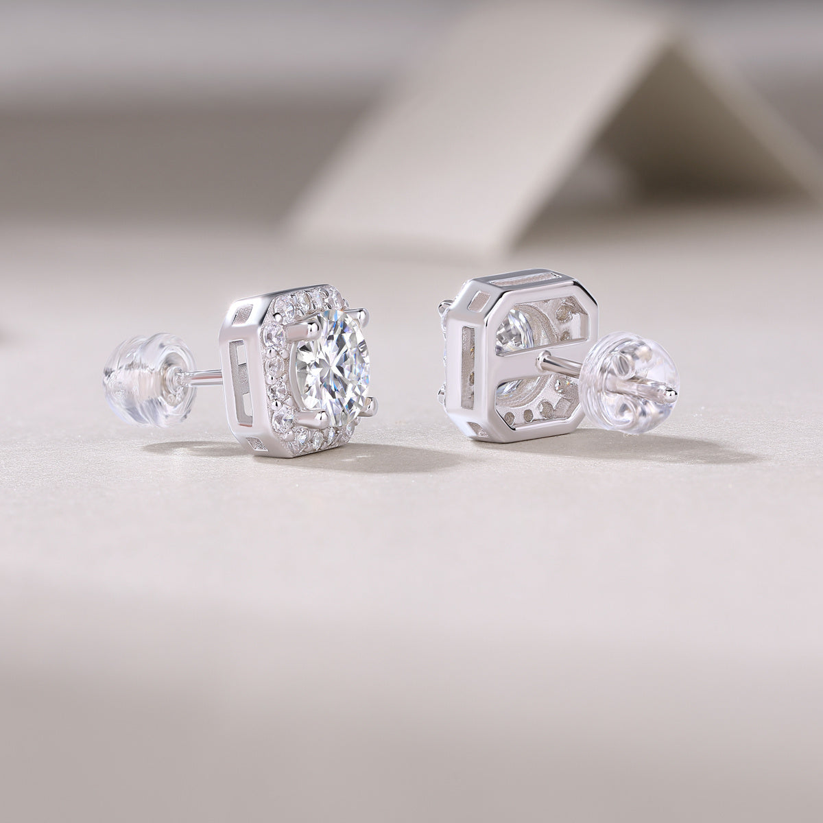 Luxury Moissanite Stud Earrings – Diamond Shine Elegance for Women