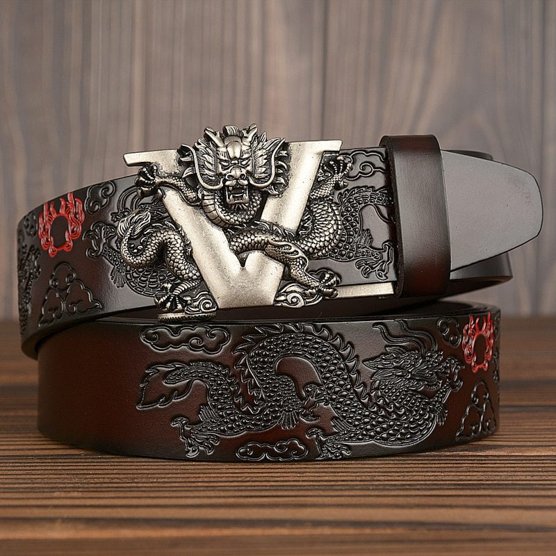 Men’s Dragon Buckle Leather Belt – Exclusive Luxury Edition