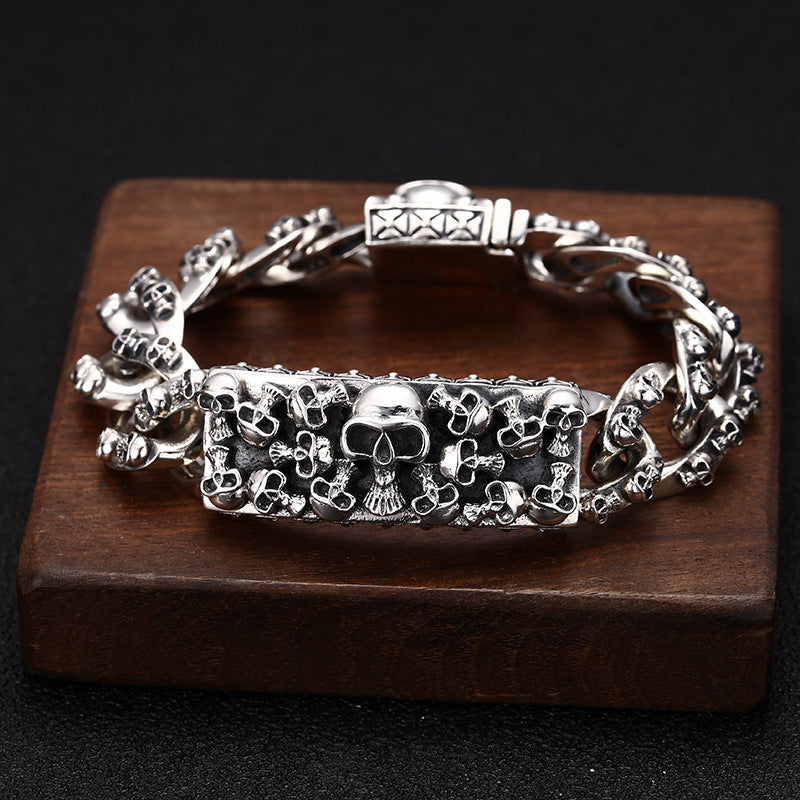 Eternal Skulls Chain – 925 Sterling Silver Power Bracelet