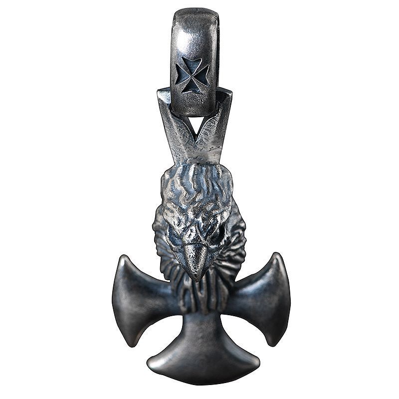 925 Silver Eagle Cross Pendant – Symbol of Strength | T&P Dark Line