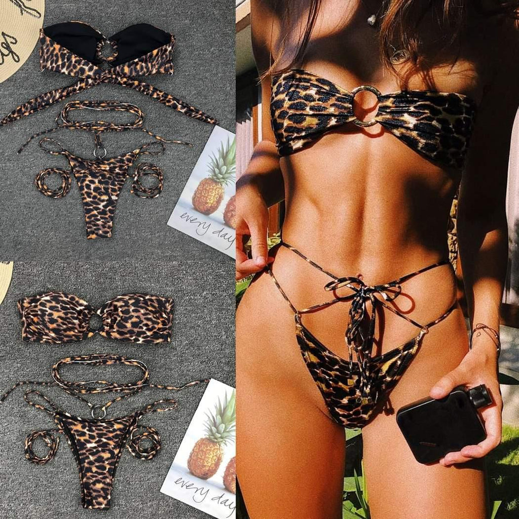 T&P WildLeopard Strappy Bikini – Luxury Leopard Print Swimwear