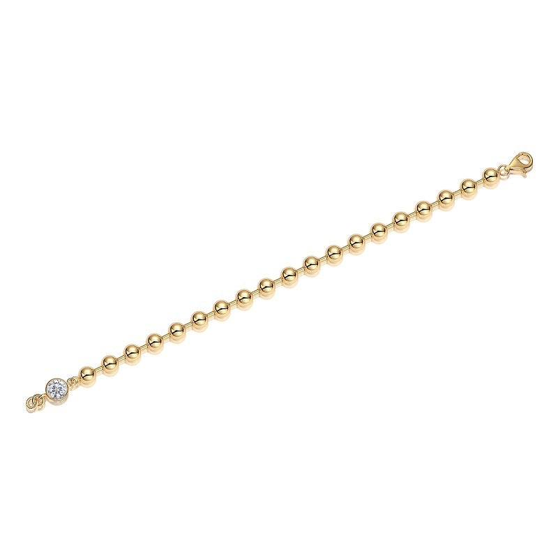 Luxury Gold Moissanite Bead Bracelet – Minimalist Elegance Jewelry for Women & Men