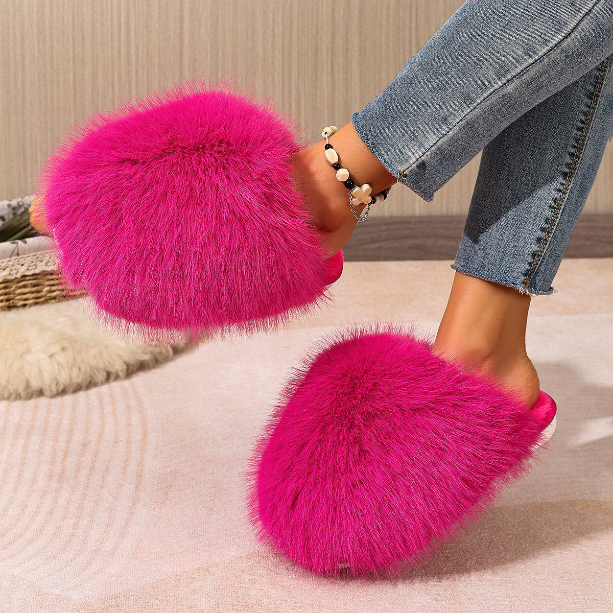 T&P Fluffy Fur Slippers – WOMEN Cozy Home Slippers