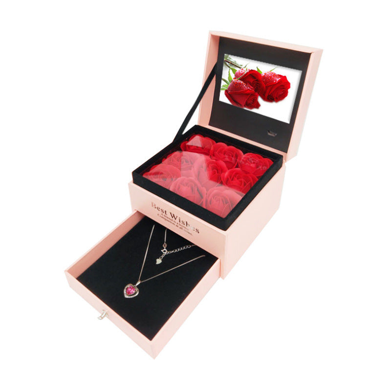 Preserved Flower Gift Box with Video Screen – Luxury Romantic Keepsake for Valentine’s Day & Anniversaries
