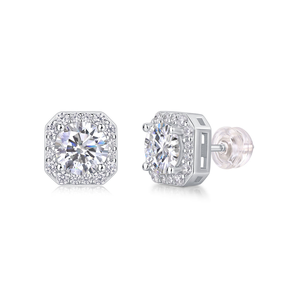 Luxury Moissanite Stud Earrings – Diamond Shine Elegance for Women