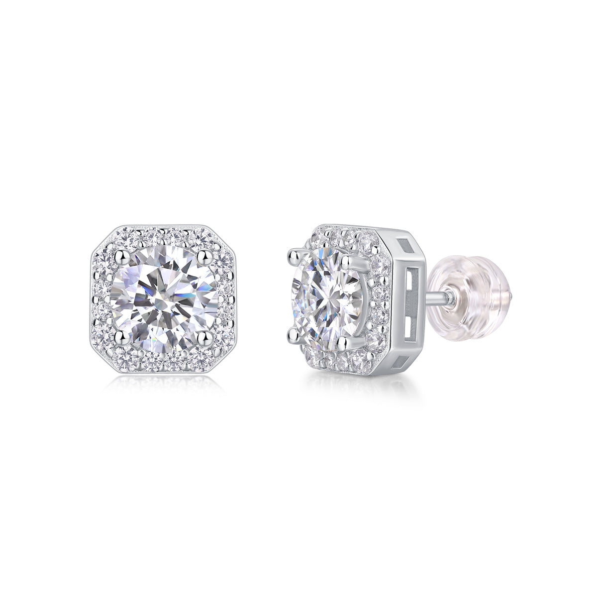 Luxury Moissanite Stud Earrings – Diamond Shine Elegance for Women