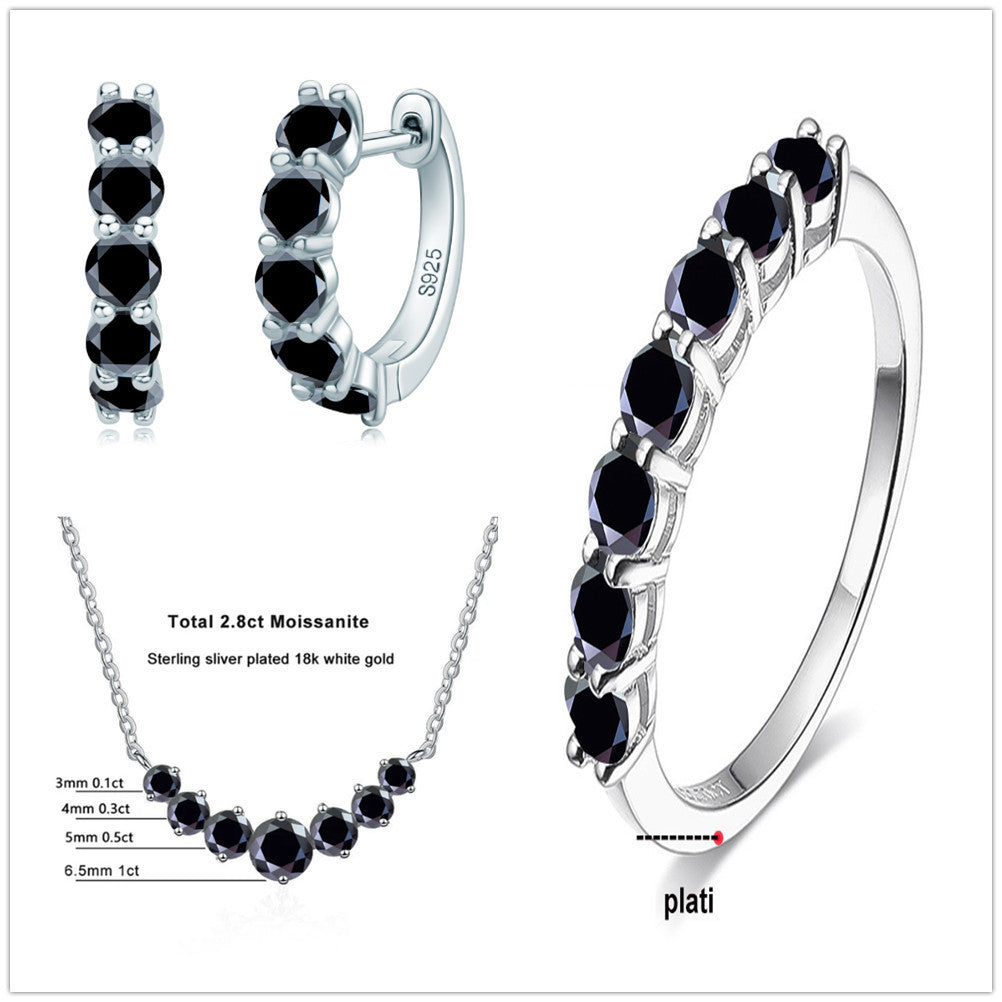 Luxury 4.5 Carat Moissanite Jewelry Set – Ring, Earrings, Bracelet & Necklace